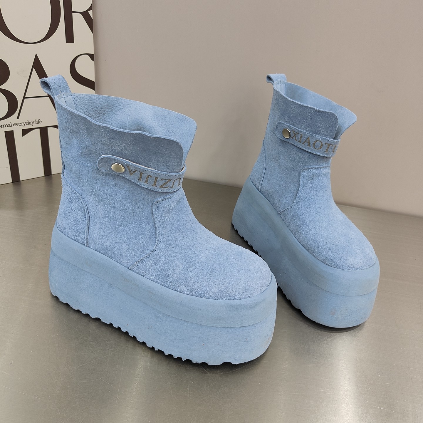 欧货磨砂牛皮马丁靴女2026年货新款圆头厚底增高套筒百搭短靴潮款,女鞋,马丁靴,淘宝优惠券,粉丝福利购,淘宝优惠卷