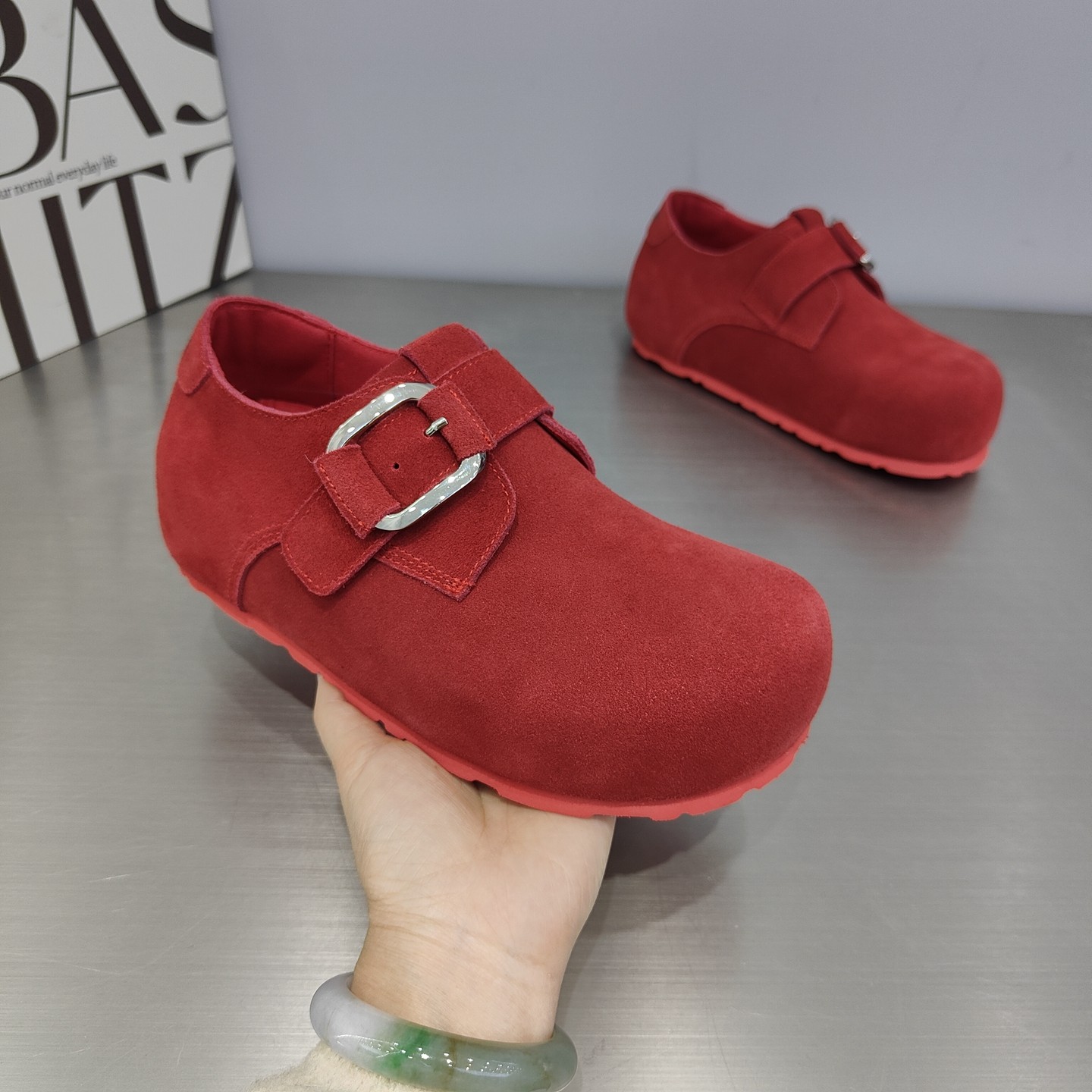 真皮平底内增高勃肯鞋女2026早春新款圆头搭扣磨砂皮舒适百搭单鞋,女鞋,勃肯鞋/软木鞋,淘宝优惠券,粉丝福利购,淘宝优惠卷