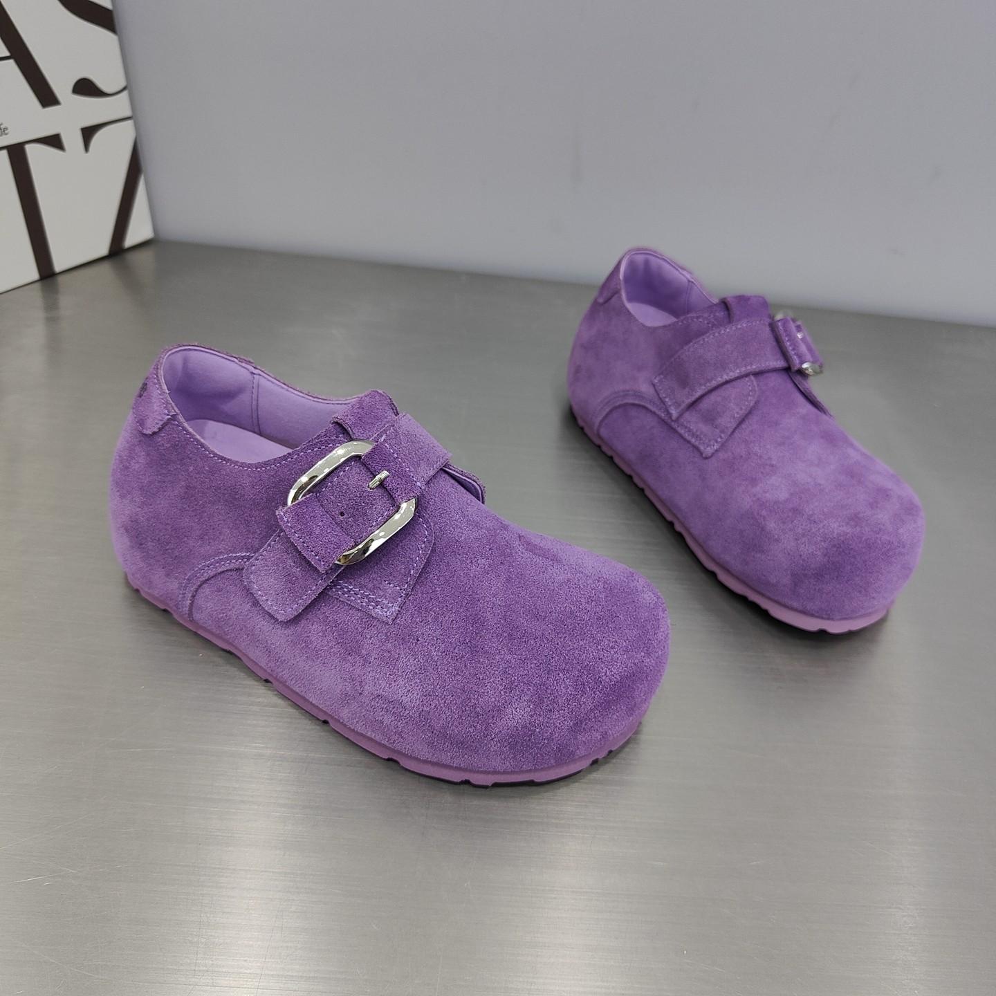 韩版磨砂牛皮勃肯鞋女2026早春新款圆头一字扣平底内增高深口单鞋,女鞋,勃肯鞋/软木鞋,淘宝优惠券,粉丝福利购,淘宝优惠卷