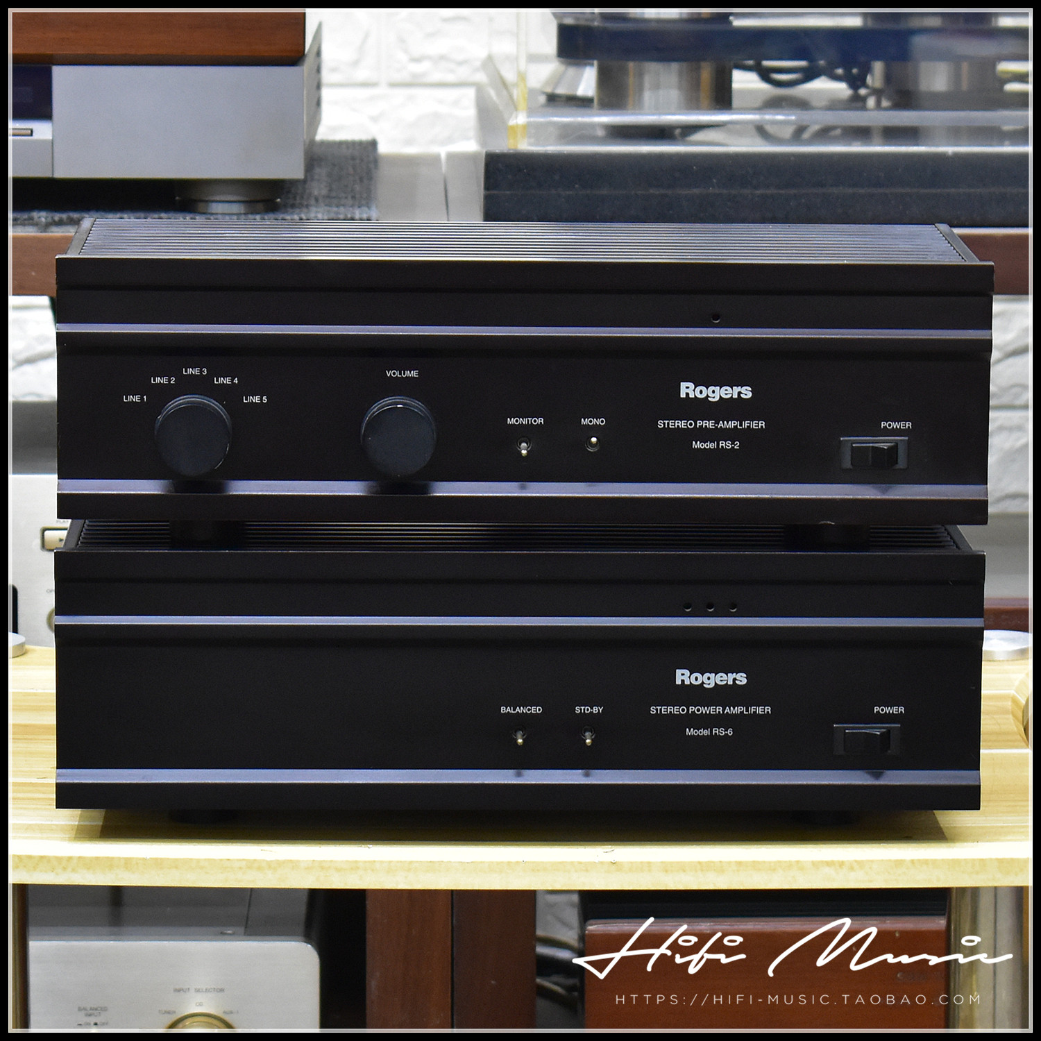 二手原装英国进口 Rogers/乐爵士 RS2+RS6 发烧前后级功放 220V