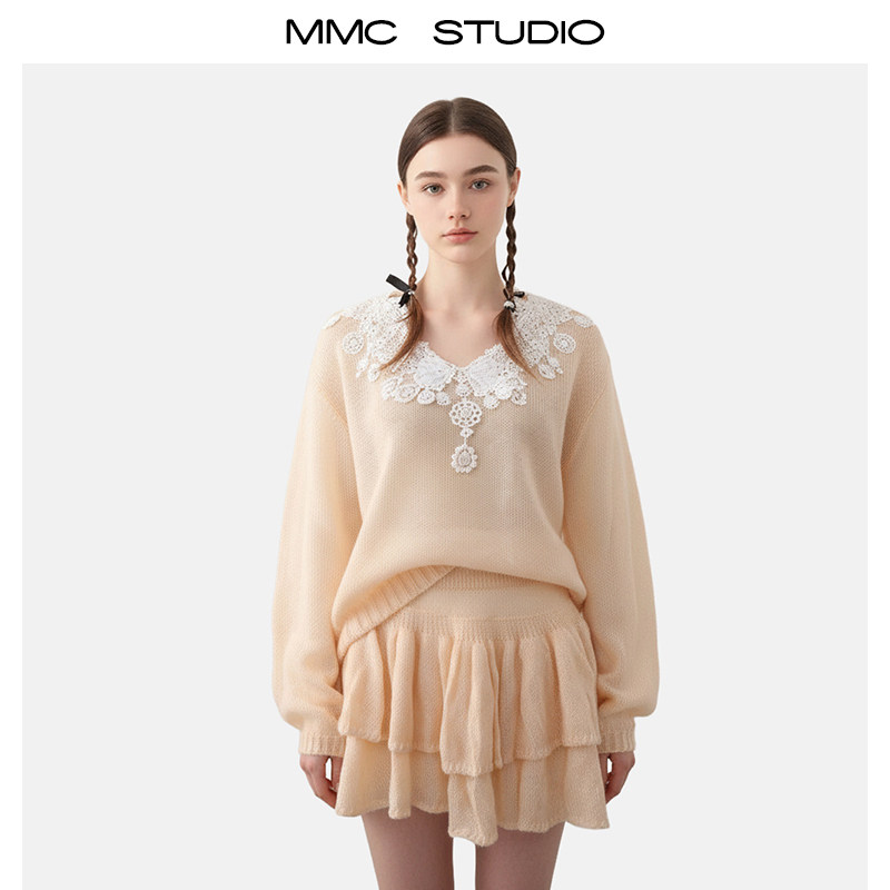 MMC法式甜美小清新减龄长袖针织衫半身裙两件套装休闲百搭气质女