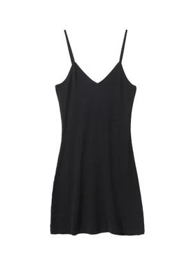 MMC新款黑色长袖针织连衣裙法式优雅修身显瘦长款裙吊带长裙百搭