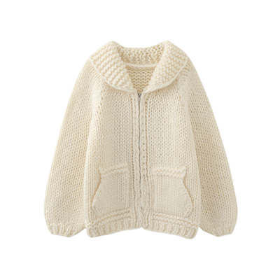 MMC宽松慵懒风粗棒针手工编织加厚针织开衫外套毛衣上衣软糯韩版