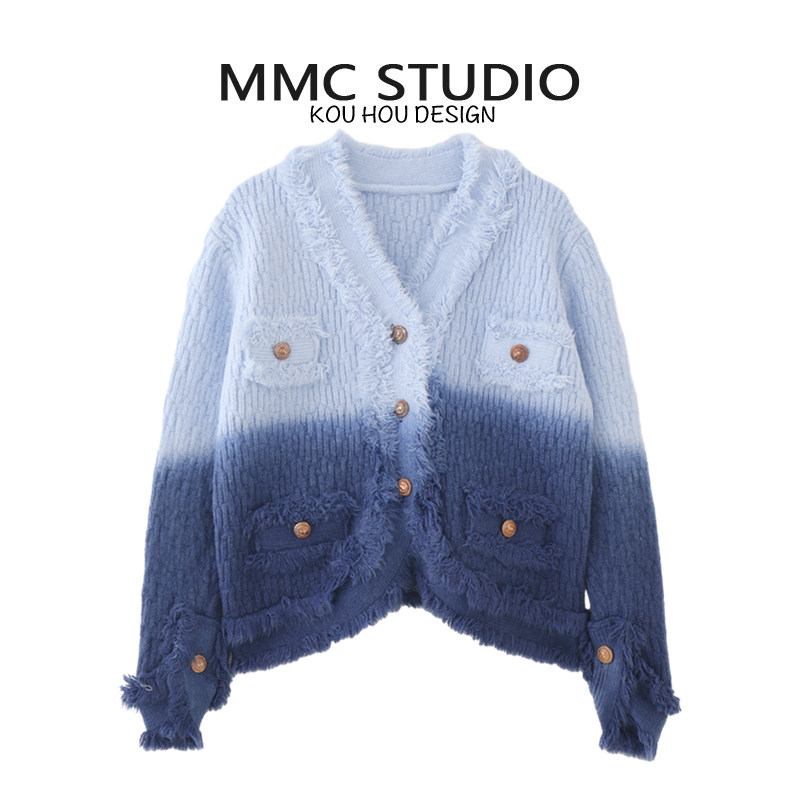 MMC 法式宽松慵懒风小香风流苏短款毛衣外套氛围感渐变针织开衫女,女装/女士精品,毛针织衫,淘宝优惠券,粉丝福利购,淘宝优惠卷