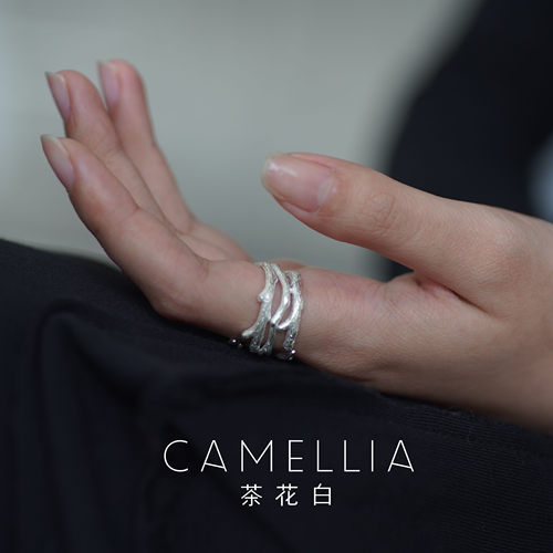 原创设计手工纯银开口戒指ins