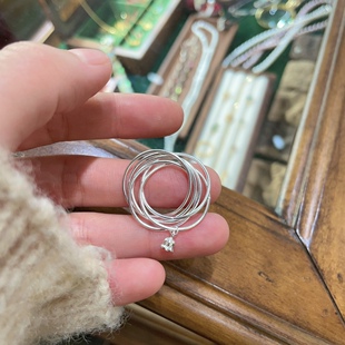 手工定制纯银铃兰戒指多圈素银戒叠戴搭配个性首饰女生礼物生日