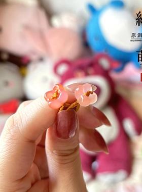 好看天然绯红玛瑙桂花吊坠挂件