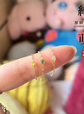 女纯银天然碧玺简约迷你