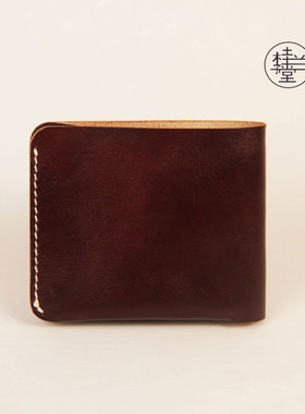 手工皮具 原创设计 头层牛皮 男女短钱包生日礼物商务休闲手工包