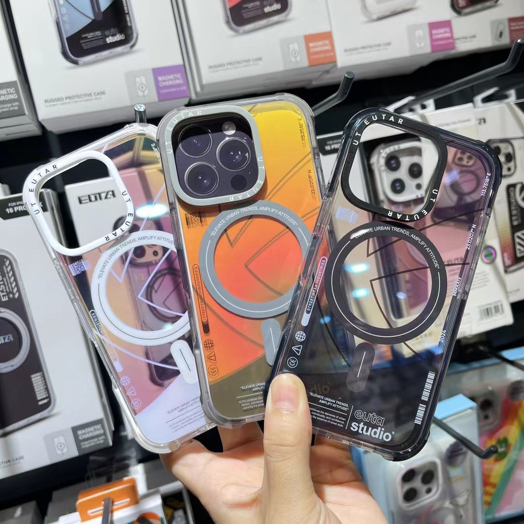 特价EUTA尤塔 磁吸款适用于苹果iPhone16Pro Max手机壳气囊防摔包边炫彩潮牌创意ins风彩绘潮流保护套