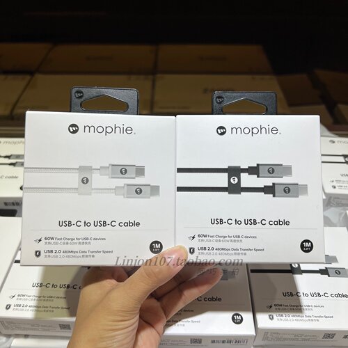 Mophie数据线15promax快充线60w充电线usb-c快充2m 1m 16promax充电线