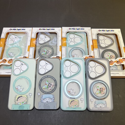 ROCK 蜡笔小新适用华为p80手机壳p80pro壳mate60Pro防摔壳p80ultral支架手机壳全包壳