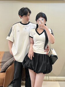 学院风情侣装夏一衣一裙高级感套装短袖t恤一长一短2026新款夏季