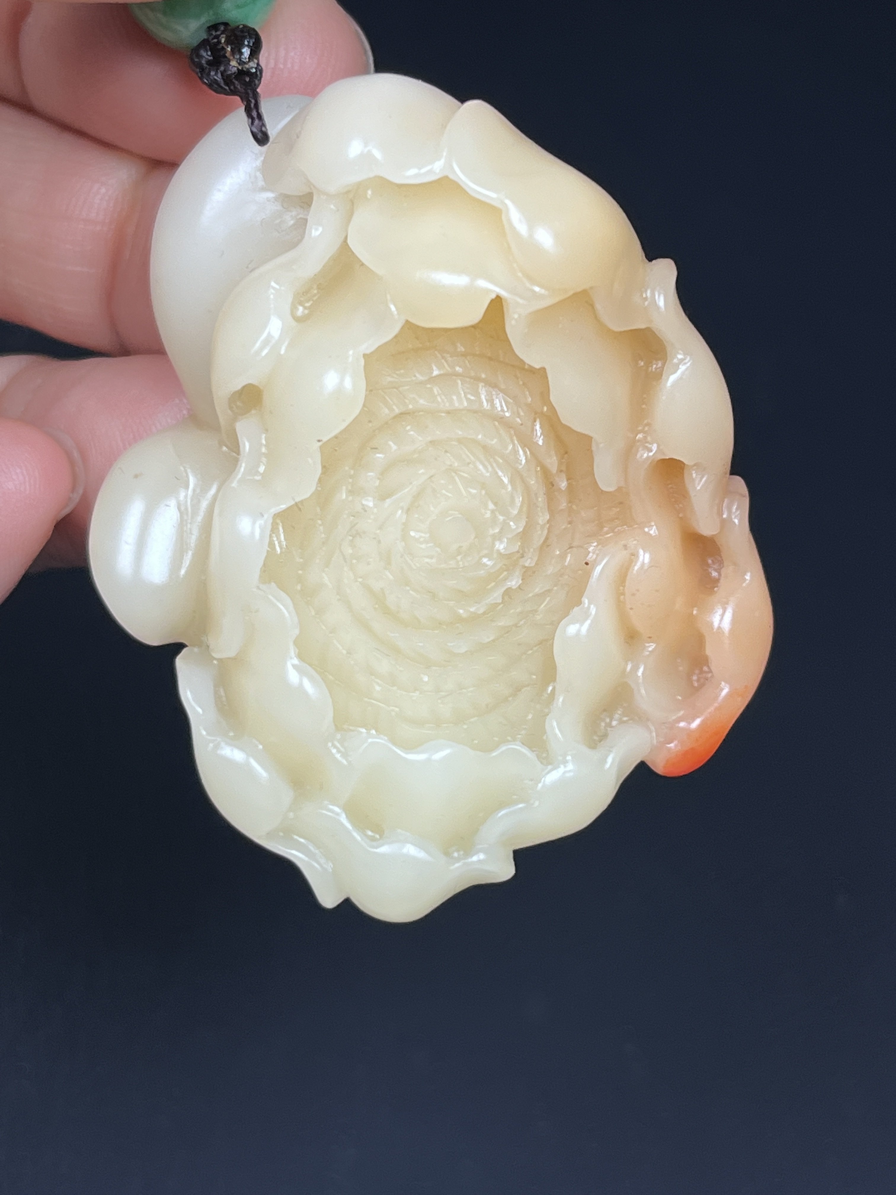 寿山石手把件 花开富贵