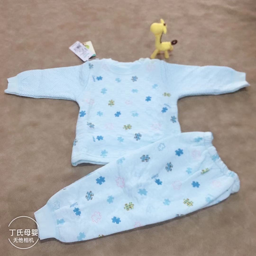3336贝恩宝开肩儿童加厚保暖内衣套装/秋衣秋裤/
