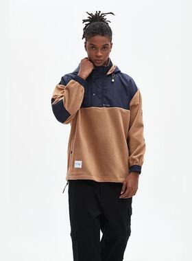 WTAPS秋冬日系宽松半拉链套头夹克摇粒绒外套美式复古连帽套头衫