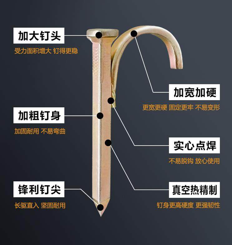 水泥钉钢钉水管钩钉4分钩钉水管固定钩钉线管钉管卡勾钉码钉构丁