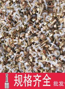 燕尾丝自攻螺丝六角钻尾华司自钻打瓦转尾自贡功彩钢瓦自攻螺丝钉