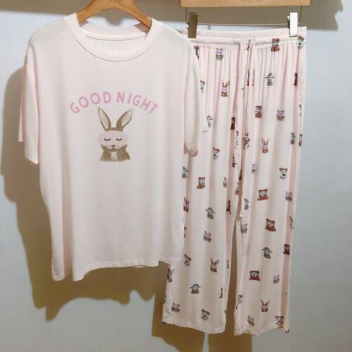 莫代尔小动物猫咪家居服短袖长裤