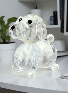 水晶玻璃工艺品轻奢仿真卡通动物