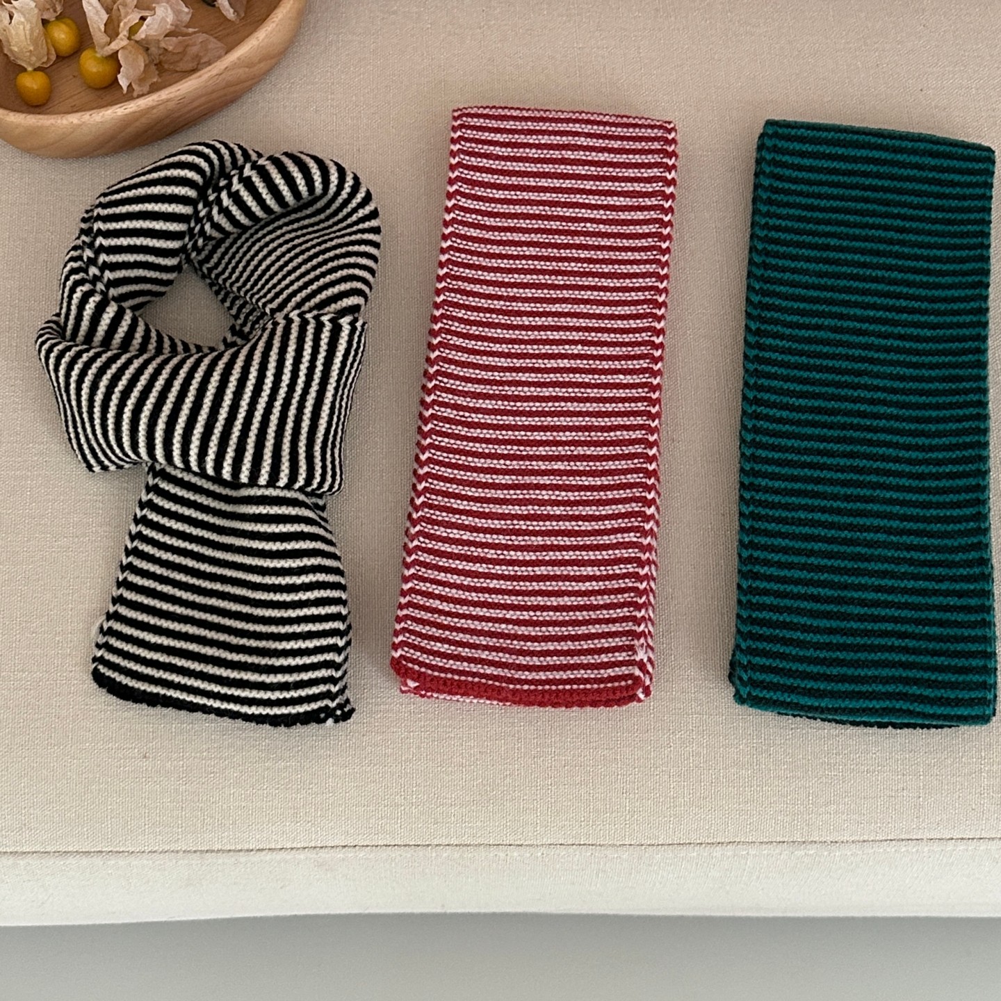 条纹控BI入单品亲子款小围巾女