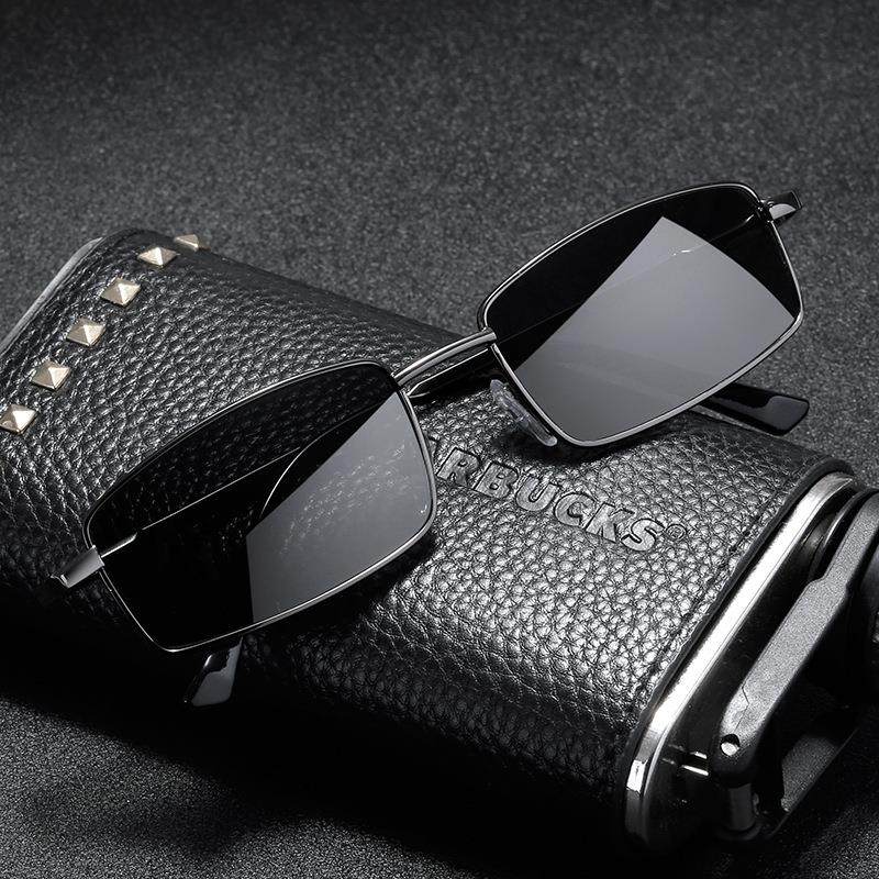 王家卫同款方形墨镜小框男潮玻璃镜片港风黑色不透复古近视太阳镜