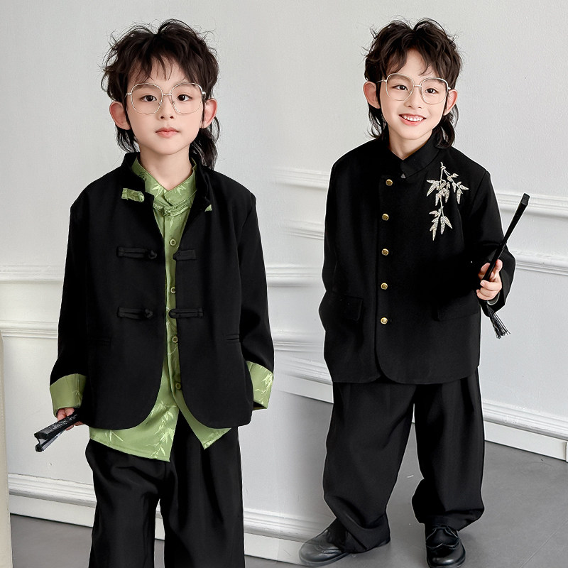 帅气国潮男童唐装衬衫中山装外套春秋季新中式童装儿童中国风套装,童装/婴儿装/亲子装,唐装,淘宝优惠券,粉丝福利购,淘宝优惠卷