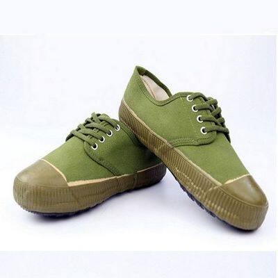3537低帮解放鞋布鞋帆布鞋黄胶鞋工作鞋劳保鞋系带农民工地军绿色