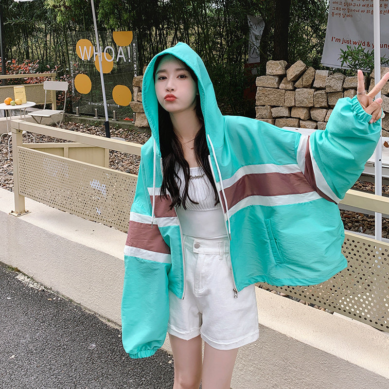 23年超薄拼色夹克防晒衣229-8225-P115控168,女装短外套,浙宝229