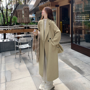 【大货】25年抹茶绿双面羊毛大衣2B175-8456-P295控438图片