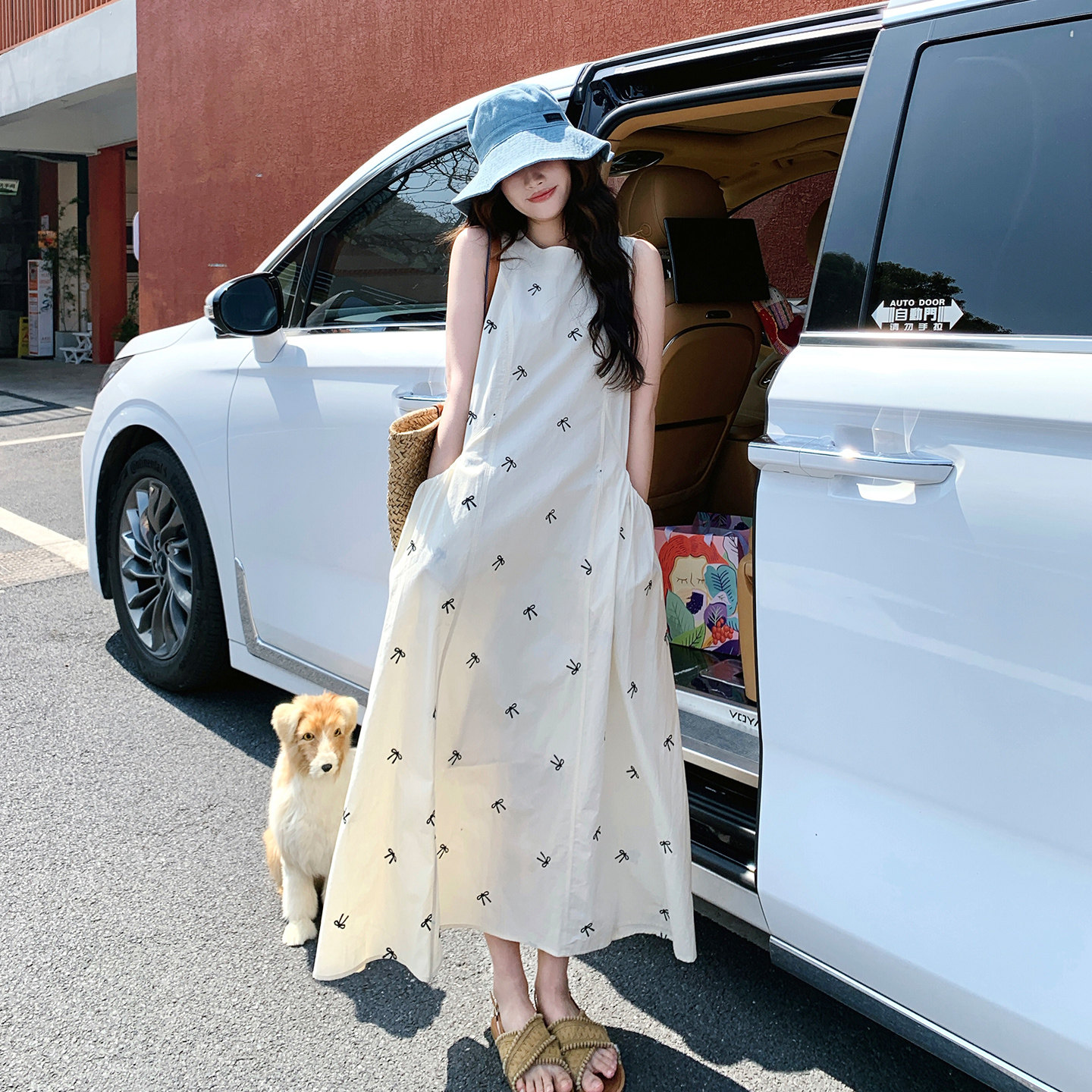 【】奶白色连衣裙偏杏色2B175-8498-P140控228，女装连衣裙，浙宝229