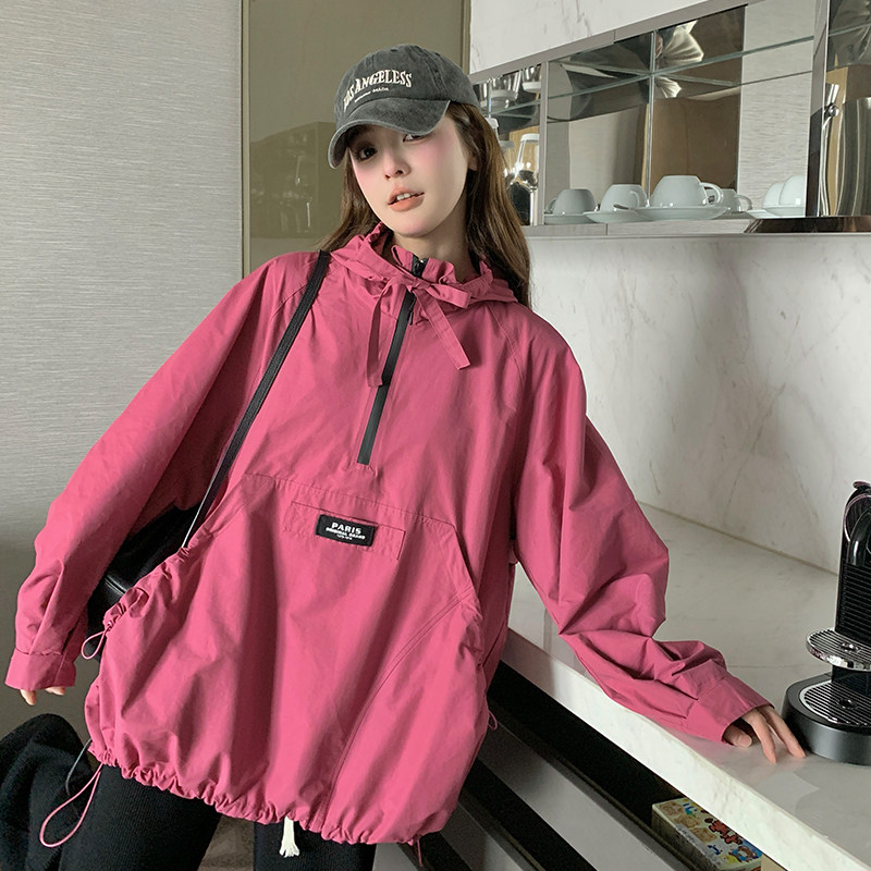 【大货已出】火龙果色冲锋衣套头外套229-8287-P155控218，女装短外套，浙宝229