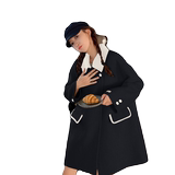 【大货已出】80羊毛双面呢黑白两色外套229-8258-P255控378，女装毛呢外套，浙宝229