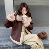 【】25年咖色皮毛一体229-8470-P215控318，女装短外套，浙宝229