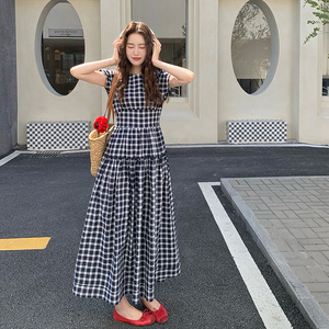 【大货】夏格子连衣裙2B175-8337-P135控198图片