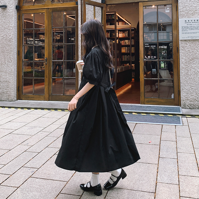 【新款】赫本风黑色大版型连衣裙229-8235-P125控178,女装连衣裙,浙宝229