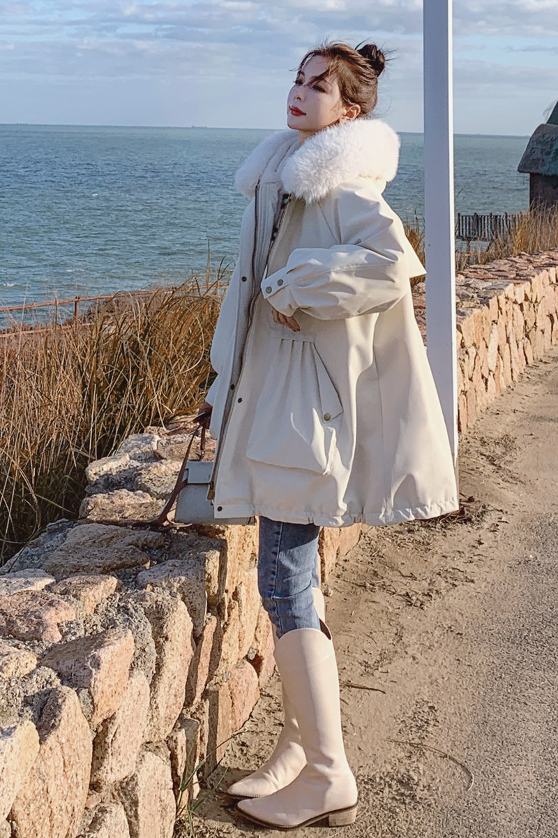 新款兔毛内胆两色派克服大货现货229-8162P195控278,女装派克服,浙宝229