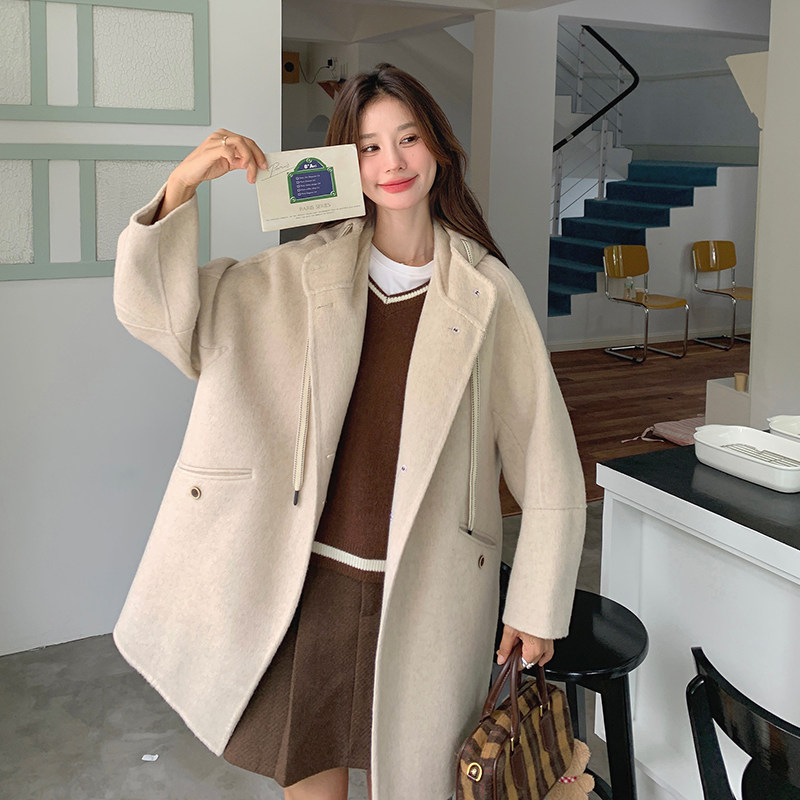 【一直有货】25年燕麦色双面呢外套2B175-8308-P235控348,女装毛呢外套,浙宝229