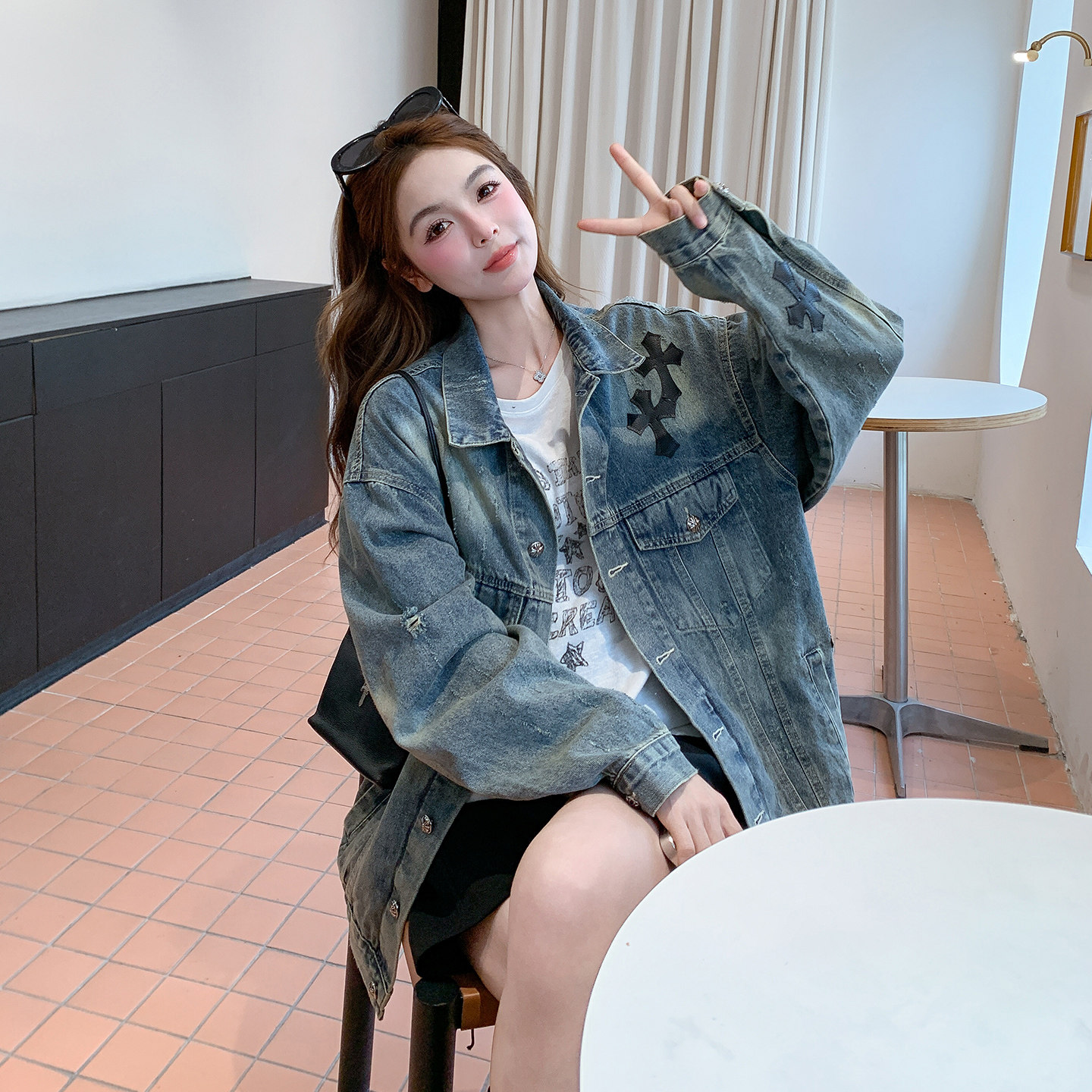 【现货】26年牛仔外套个性贴花2B175-8485-P165控268图片