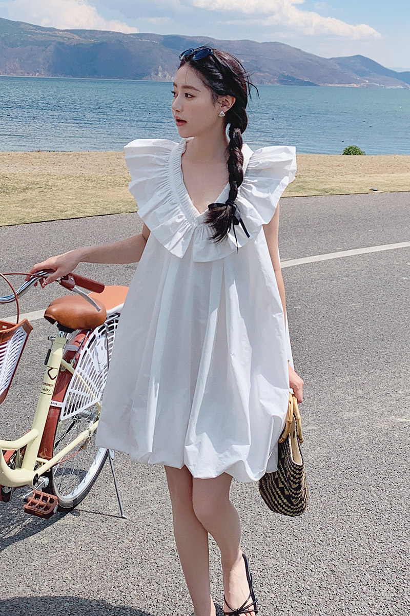 【新款】重工打造风琴压轴白色花苞连衣裙229-8220-P125控178,女装连衣裙,浙宝229