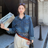 【大货】26年春牛仔衬衫外套送丝巾2B175-8479-P135控218，女装短外套，浙宝229