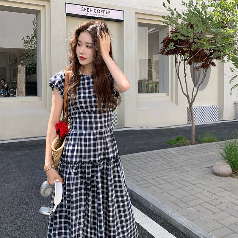 【大货】夏格子连衣裙2B175-8337-P135控198,女装连衣裙,浙宝229