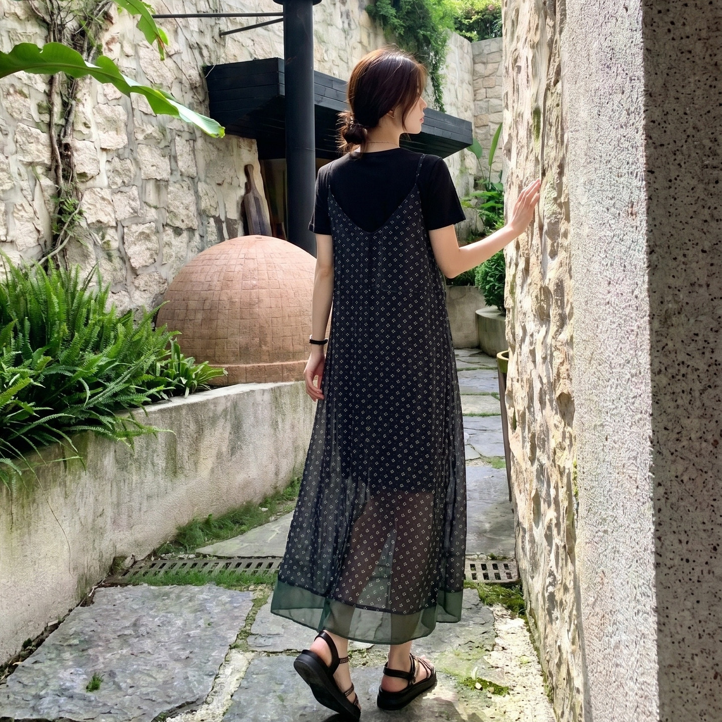 【大货出】真两件套雪纺连衣裙2B175-8526-P145控238,女装连衣裙,浙宝229