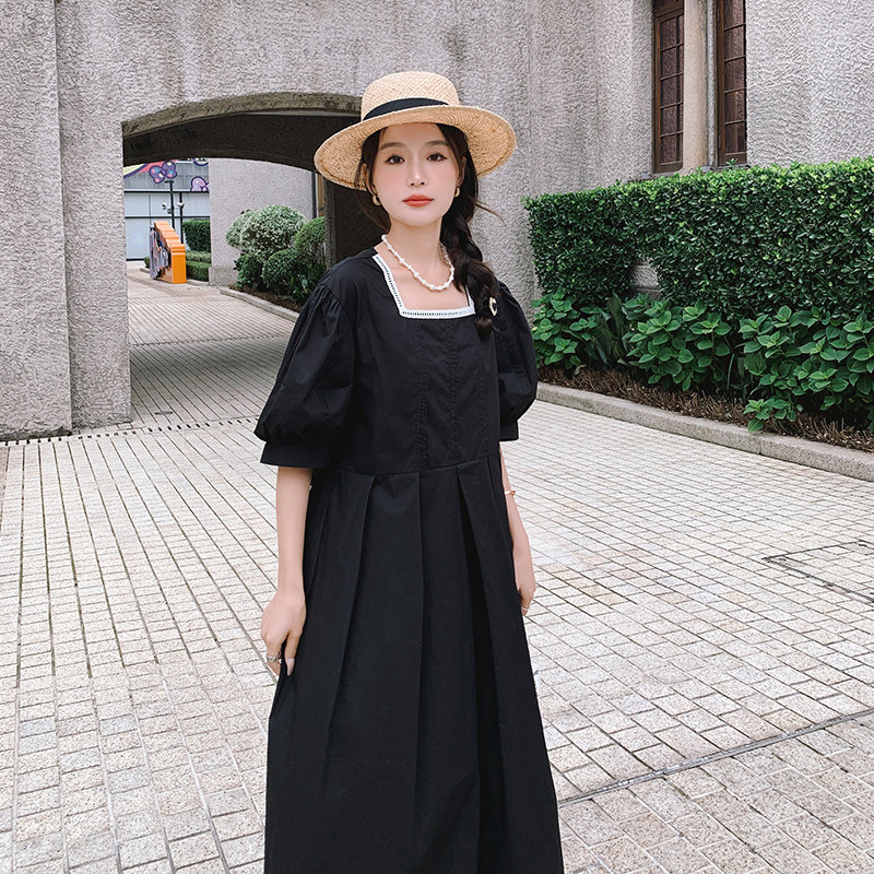 【新款】赫本风黑色大版型连衣裙229-8235-P125控178,女装连衣裙,浙宝229