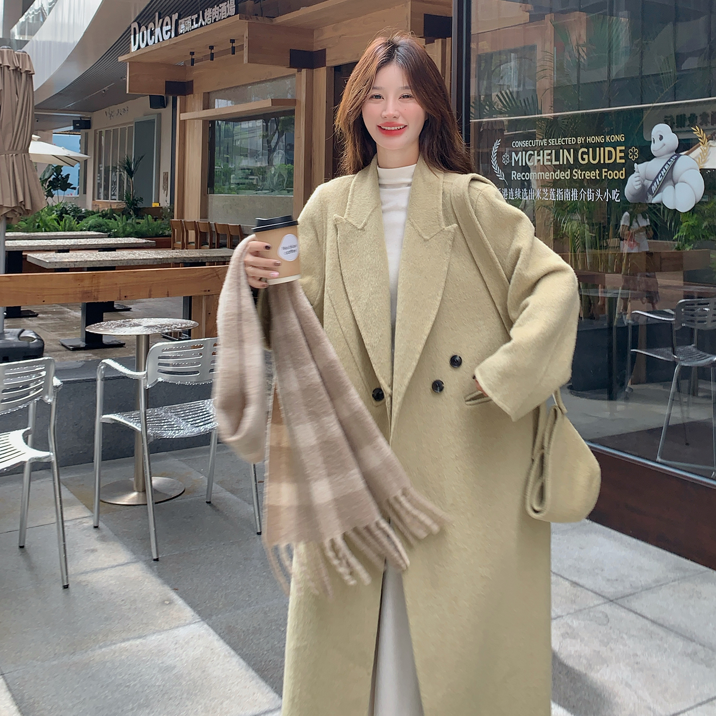 【大货】25年抹茶绿双面羊毛大衣229-8456-P295控438，女装毛呢外套，浙宝229