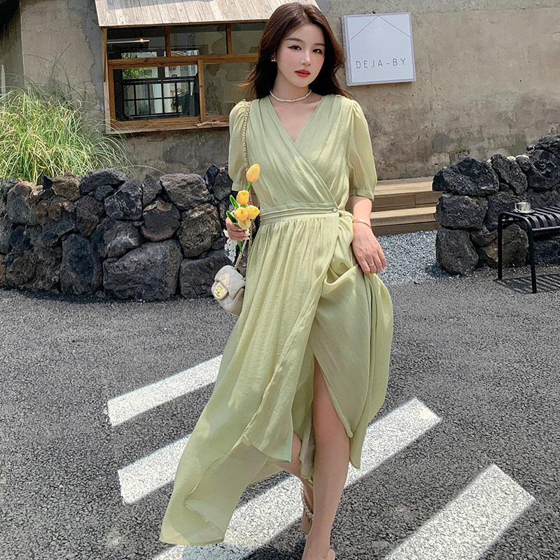 新款！一片式绿色仙女裙229-8178-P115控168图片
