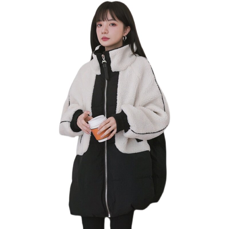 现货ins羊羔毛拼接衣229-8163-P185控268,女装棉衣/棉服,浙宝229