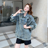 【现货】26年牛仔外套个性贴花2B175-8485-P165控268，女装短外套，浙宝229