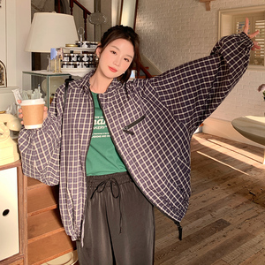 23年春装格子夹克外套oversize 229-8208-P135控188图片