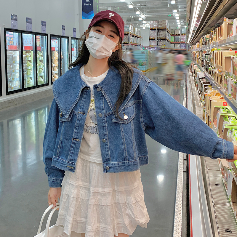 【大货已出】海军领牛仔短外套女229-8238-P145控208，女装牛仔外套，浙宝229
